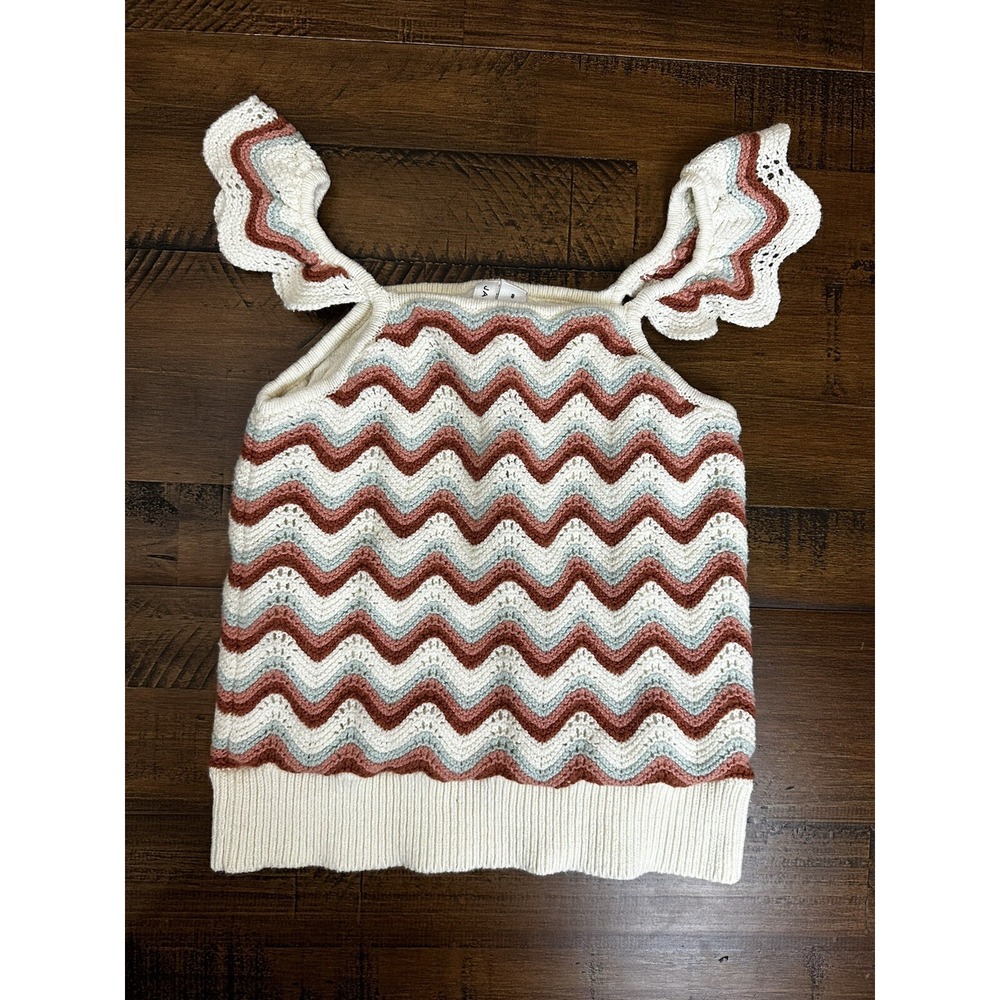 Janie And Jack Striped Crochet Top EUC Size 8‎